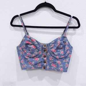 Lush || Floral Bustier Crop Top
